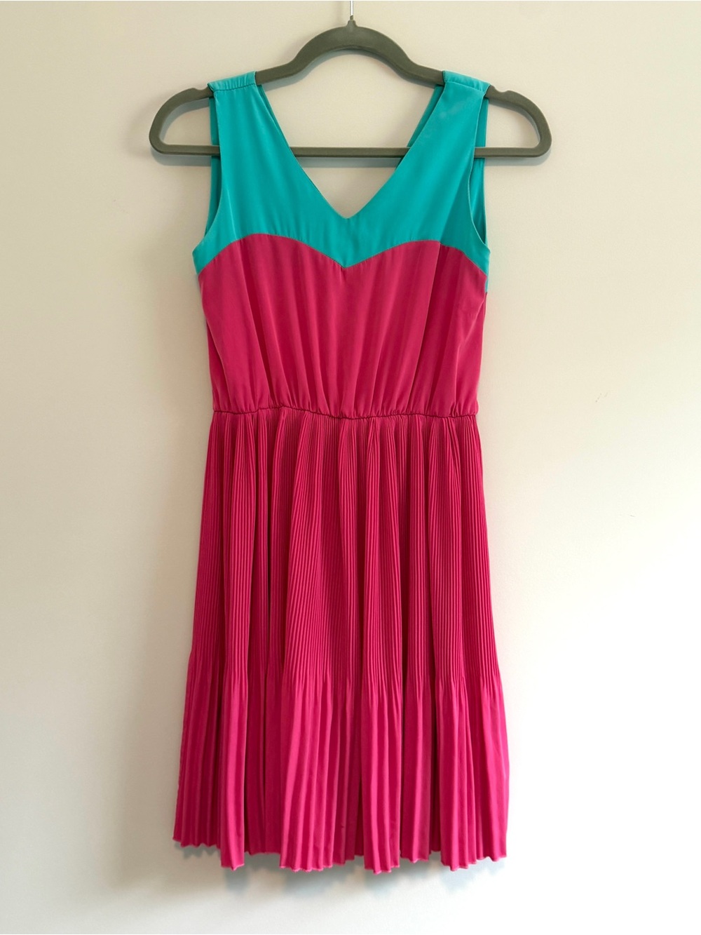 Everly Nordstrom Teal and Fuchsia Colorblock Sundress